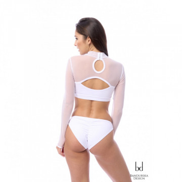 Bandurska Design LUMI - SET top con maniche + bottom Bianco