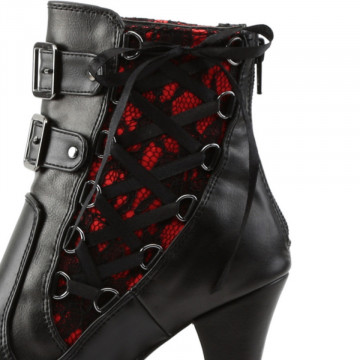 Demonia CRYPTO-51 Blk-Red Lace - spedizione subito h24
