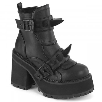 Demonia Cult ASSAULT-72 Blk Vegan Leather