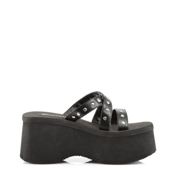 Demonia Cult FUNN-19 Blk Vegan Leather