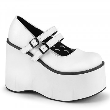 Demonia Cult KERA-08 Wht Vegan Leather