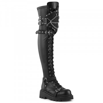 Demonia Cult RENEGADE-320 Blk Stretch Vegan Leather