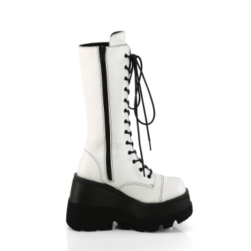 Demonia Cult SHAKER-72 Wht Vegan Leather