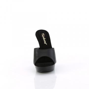 Fabulicious COCKTAIL-501L Blk Leather/Blk