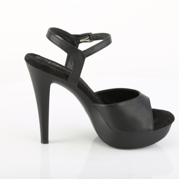 Fabulicious COCKTAIL-509 Blk Faux Leather/Blk Matte