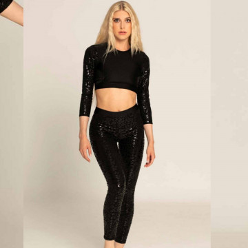 LEGGINGS ULTRA GRIP SUPERHERO V-STRING LEOPARD BLACK xxl