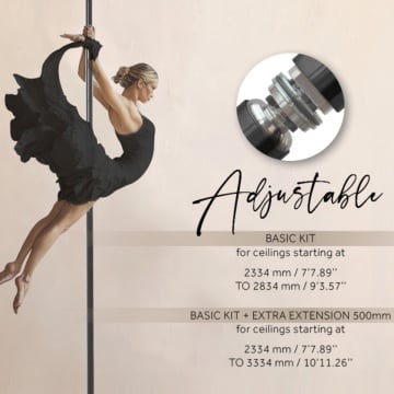 PALI POLE DANCE ITALIA NERO GRIP