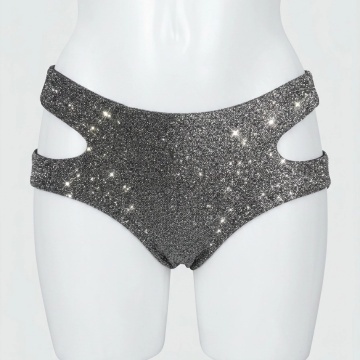 Slip donna nero argento glitterato con tagli laterali Paradise Chick