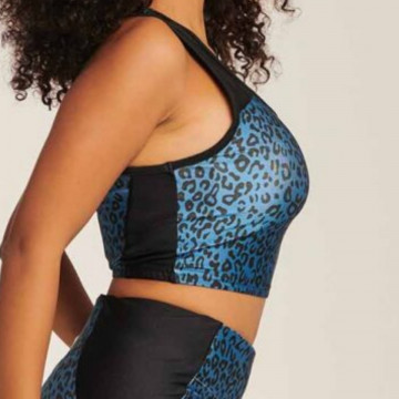 Paradise Chick TANK TOP LEOPARD ATHLECIOUS Sapphire