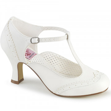 Pin Up Couture FLAPPER-26 Wht Pu