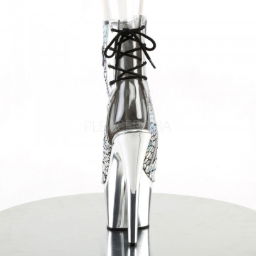 Pleaser ADORE-1018HG Slv Hologram Ostrich Pu/Slv Chrome