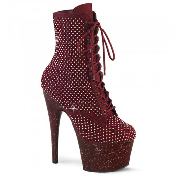 Pleaser ADORE-1020RM Burgundy Faux Suede-RS Mesh/Burgundy Mat