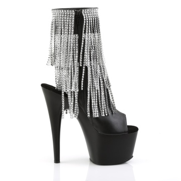 Pleaser ADORE-1024RSF Blk Faux Leather-Slv/Blk Matte