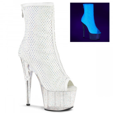 Pleaser ADORE-1031GM Wht Fabric-RS Mesh/Clr