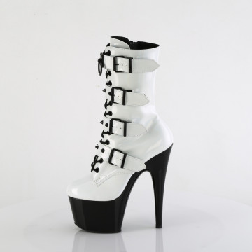 Pleaser ADORE-1046TT Wht Holo Pat/Blk