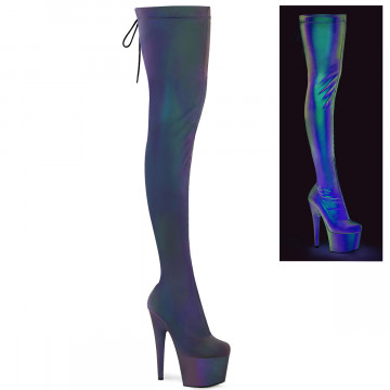 Pleaser ADORE-3008REFL Stretch Green-Purple Refllective/M