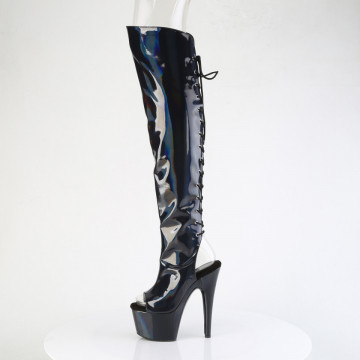 Pleaser ADORE-3019HWR Blk Str. Holo/Blk Holo