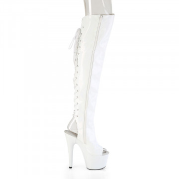 Pleaser ADORE-3019HWR Wht Str. Holo/Wht Holo