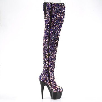 Pleaser ADORE-3020 Purple Multi Sequins/Blk