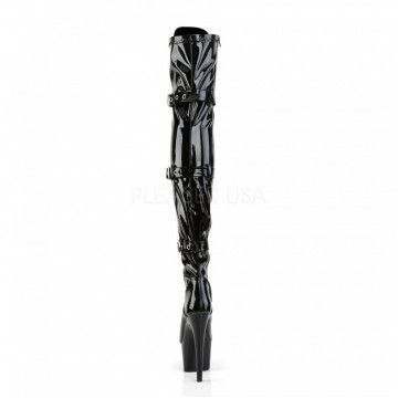 Pleaser ADORE-3028 Blk Str Pat/Blk