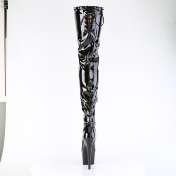 Pleaser ADORE-4000SLT Blk Str Pat/Blk