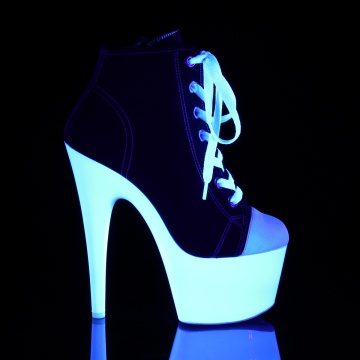 Pleaser ADORE-700SK-02 Blk Canvas/Neon White