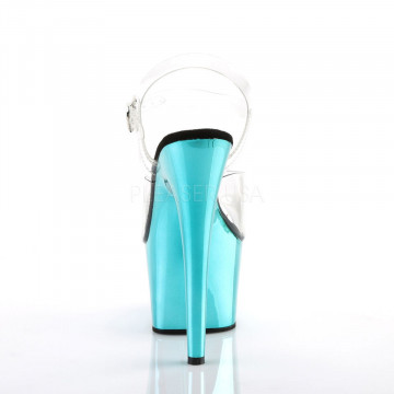 Pleaser ADORE-708 Clr/Turquoise Chrome