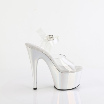 Pleaser ADORE-708LQ Clr/Liquid Slv Hologram