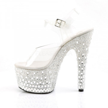 Pleaser ADORE-708MR-5 Clr/Wht-Slv