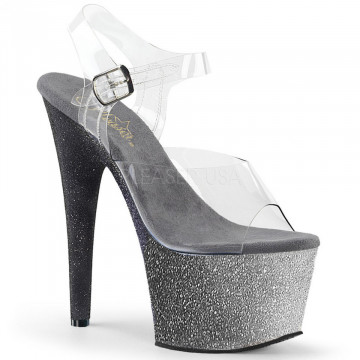 Pleaser ADORE-708OMBRE Clr/Slv-Blk Ombre