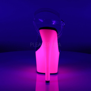 Pleaser ADORE-708UV Clr/Neon Pink