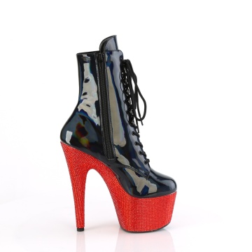 Pleaser BEJEWELED-1020-7 Blk Holo Pat/Red RS