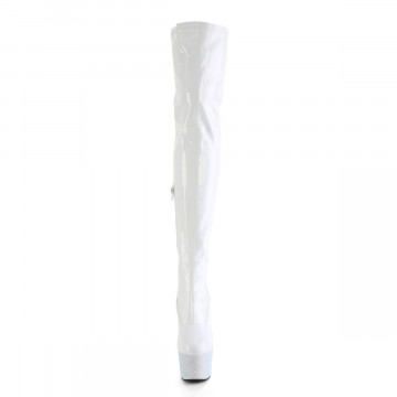 Pleaser BEJEWELED-3000-7 Wht Str Holo Pat/Wht RS
