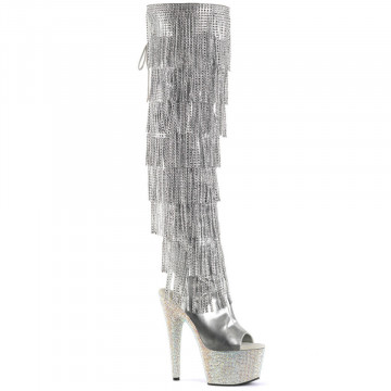 Pleaser BEJEWELED-3019RSF-7 Slv Metallic Pu-Slv/Slv Multi RS