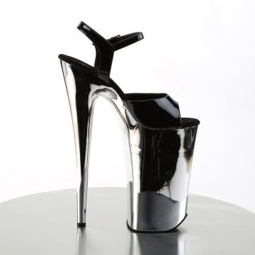 Pleaser BEYOND-009 Blk/Slv Chrome