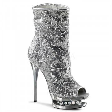 Pleaser BLONDIE-R-1008 Slv Sequins/Slv Chrome