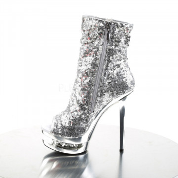 Pleaser BLONDIE-R-1008 Slv Sequins/Slv Chrome
