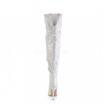 Pleaser COURTLY-3015 Wht Multi Glitter