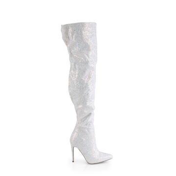 Pleaser COURTLY-3015 Wht Multi Glitter