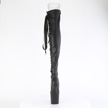 Pleaser CRAZE-3050 Blk Str. Faux Leather/Blk Matte