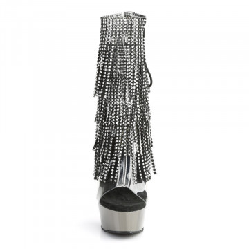 Pleaser DELIGHT-1017RSF Clr-Blk/Dark Pewter Chrome