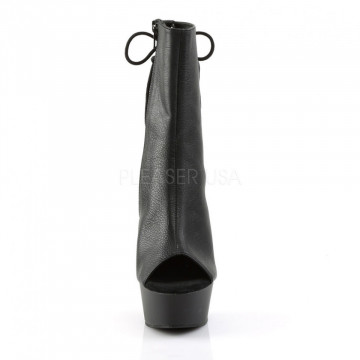 Pleaser DELIGHT-1018 Blk Faux Leather/Blk