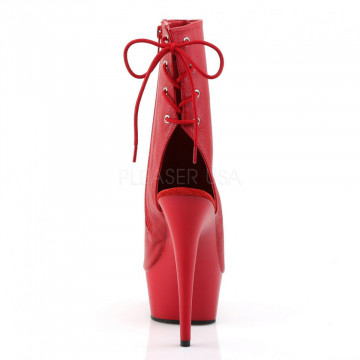 Pleaser DELIGHT-1018 Red Faux Leather/Red