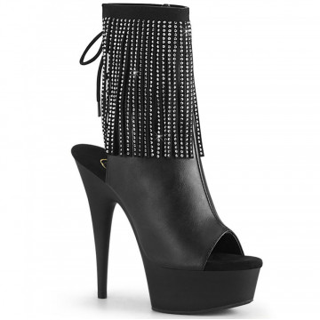 Pleaser DELIGHT-1018RSF Blk Faux Leather/Blk Matte