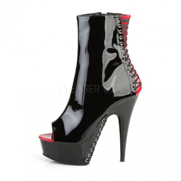 Pleaser DELIGHT-1025 Blk-Red Pat/Blk