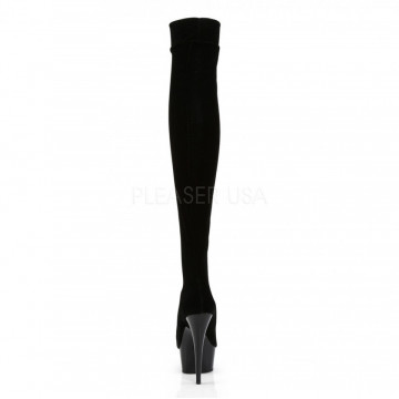 Pleaser DELIGHT-3002 Blk Str Velvet/Blk