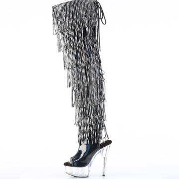 Pleaser DELIGHT-3017HG-RSF Blk Holo Pat/Clr