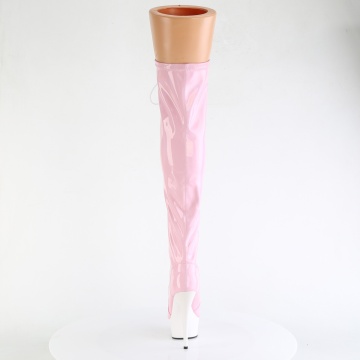 Pleaser DELIGHT-3029 B. Pink Str Hologram Pat/Wht Matte - Img 4