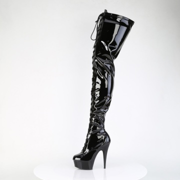 Pleaser DELIGHT-4023 Blk Str Pat/Blk