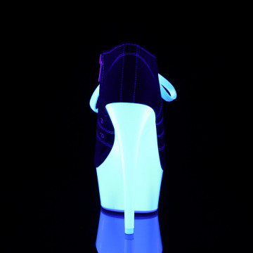 Pleaser DELIGHT-600SK-01 Blk Canvas/Neon White